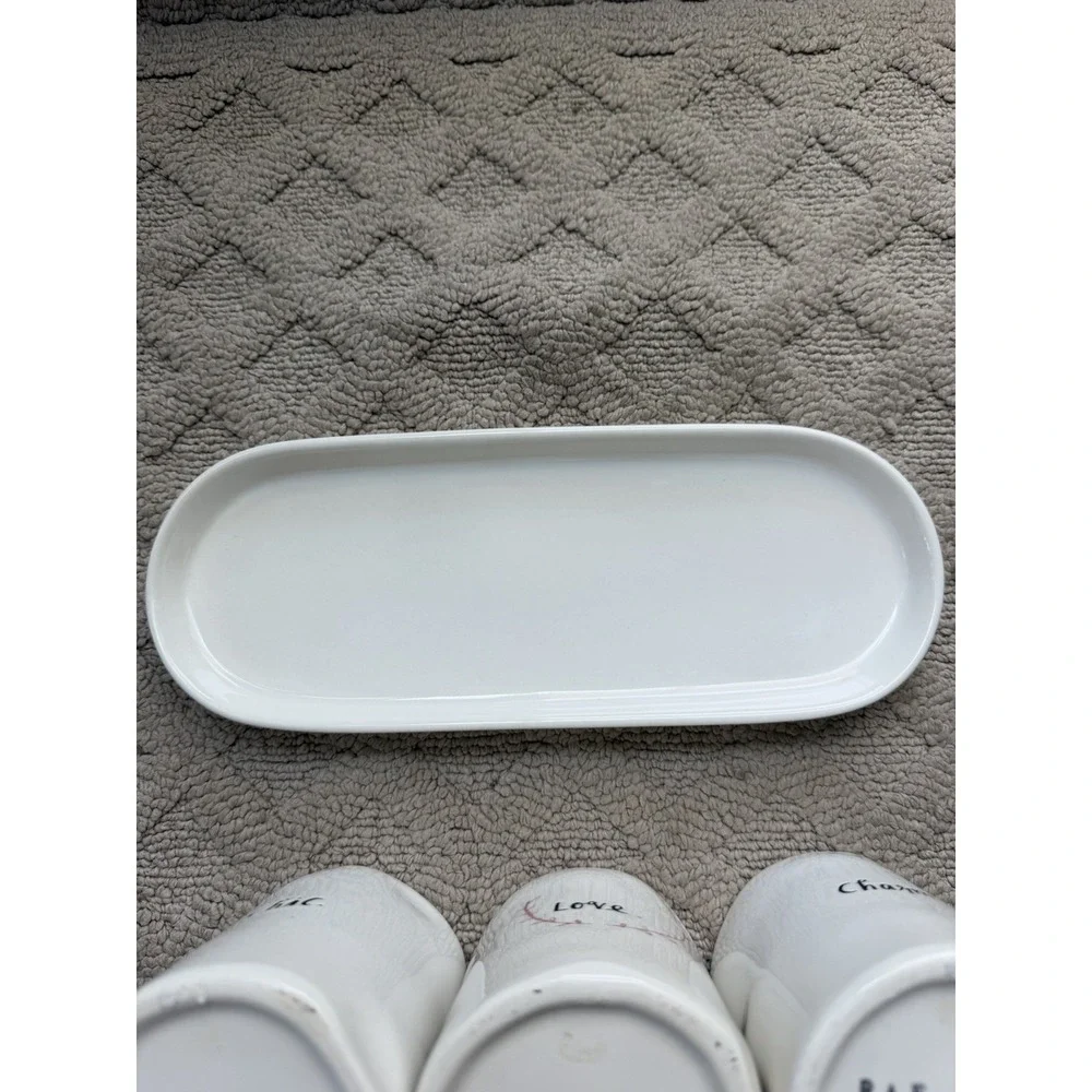 Rae Dunn MakeUp Brush Organizer Vanity Accessory Office Chic Love Charm